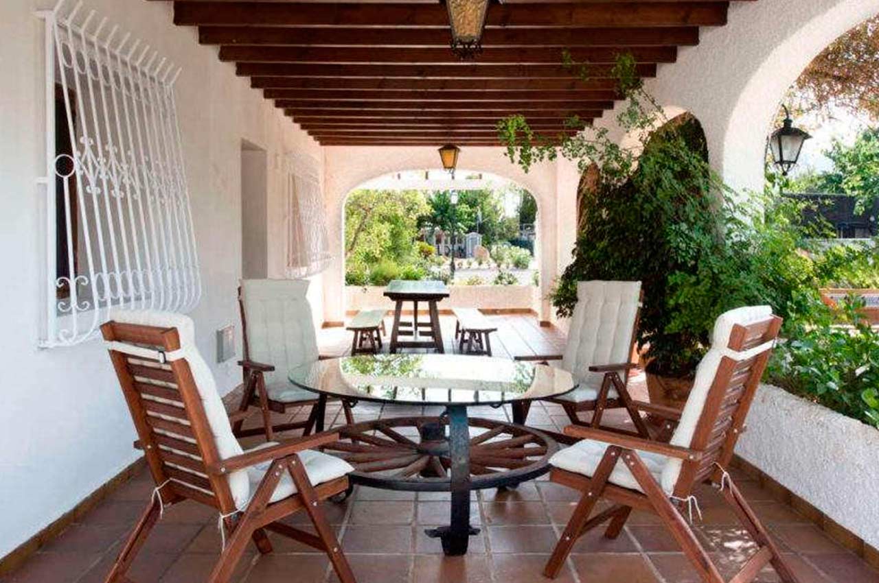 Furnished terrace of the villas